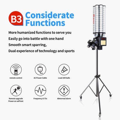 SIBOASI B3 แบดมินตัน Shuttlecock Feeder เครื่อง Smart แบดมินตันยิงเครื่องสําหรับการฝึกอบรม