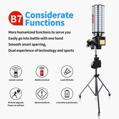 SIBOASI B7 แบดมินตัน Shuttlecock Feeder เครื่อง Smart แบดมินตันยิงเครื่องสําหรับการฝึกอบรม
