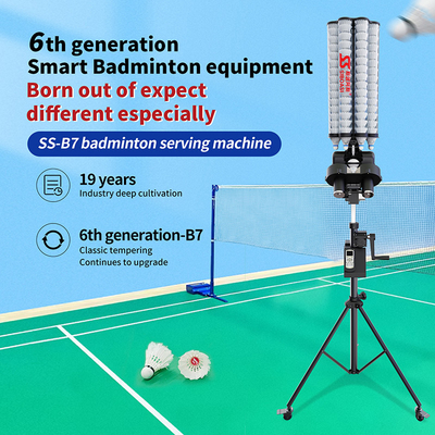 SIBOASI B7 แบดมินตัน Shuttlecock Feeder เครื่อง Smart แบดมินตันยิงเครื่องสําหรับการฝึกอบรม