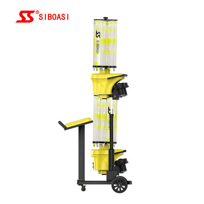 เครื่องแบดมินตันอัตโนมัติ 140W เครื่องป้อนรถรับส่งควบคุมคอมพิวเตอร์อัจฉริยะ