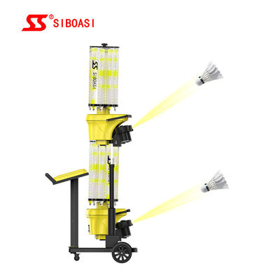 เครื่องแบดมินตันอัตโนมัติ 140W เครื่องป้อนรถรับส่งควบคุมคอมพิวเตอร์อัจฉริยะ
