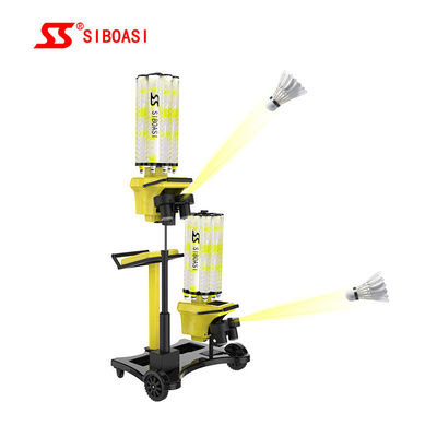 เครื่องแบดมินตันอัตโนมัติ 140W เครื่องป้อนรถรับส่งควบคุมคอมพิวเตอร์อัจฉริยะ