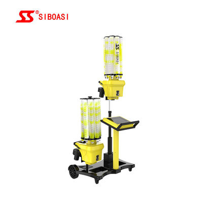 เครื่องแบดมินตันอัตโนมัติ 140W เครื่องป้อนรถรับส่งควบคุมคอมพิวเตอร์อัจฉริยะ