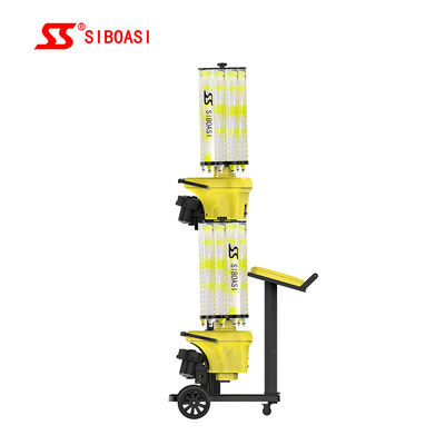 เครื่องแบดมินตันอัตโนมัติ 140W เครื่องป้อนรถรับส่งควบคุมคอมพิวเตอร์อัจฉริยะ