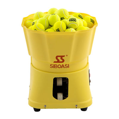 เครื่องให้อาหารเทนนิสสีเหลือง 80W ปรับความเร็วเซิร์ฟเวอร์ลูกเทนนิสมินิ